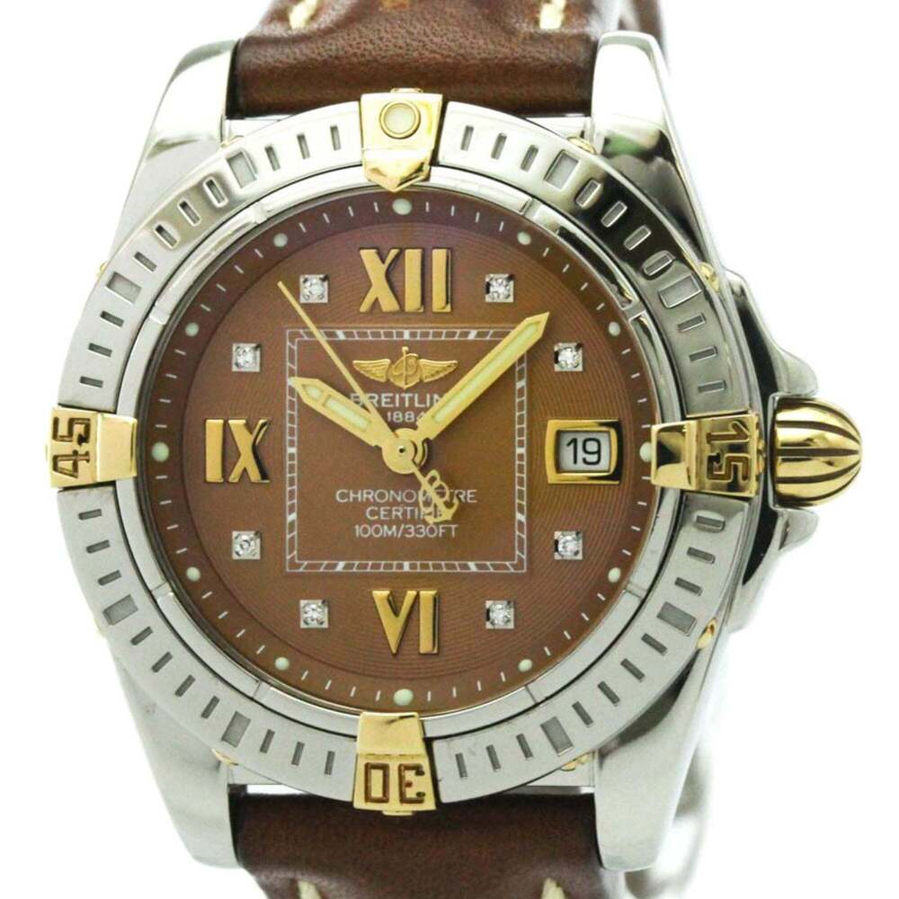 BREITLING Cockpit Lady Diamond Gold Steel Ladies Watch B71356 Polished
